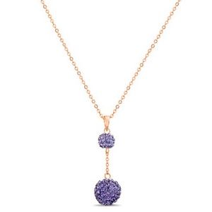 18k goldplated pave’ dual ball drop necklace NWT
